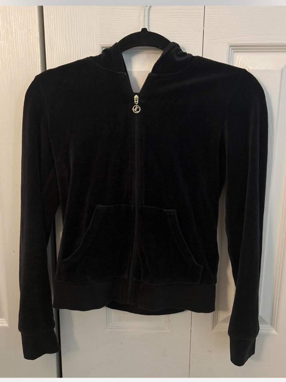 Juicy Couture black velour zip up